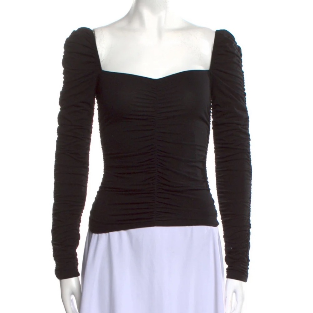 Reformation Square Neckline Esra Long Sleeve Knit Top